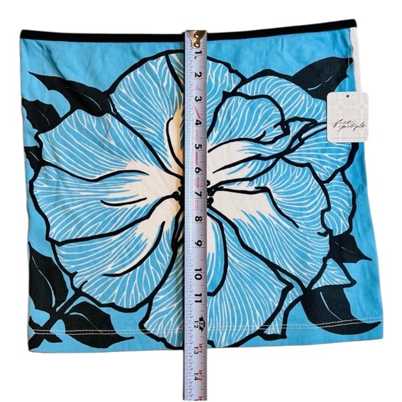 Free People X The Bureau Tube Top, Strapless, Blue Floral, Size Small - Picture 5 of 9
